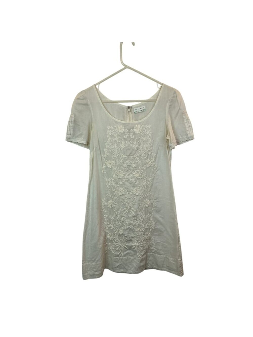 Kimchi & Blue Ivory Embroidered Short-Sleeve Mini Dress  Delicate XXS - Picture 7 of 7